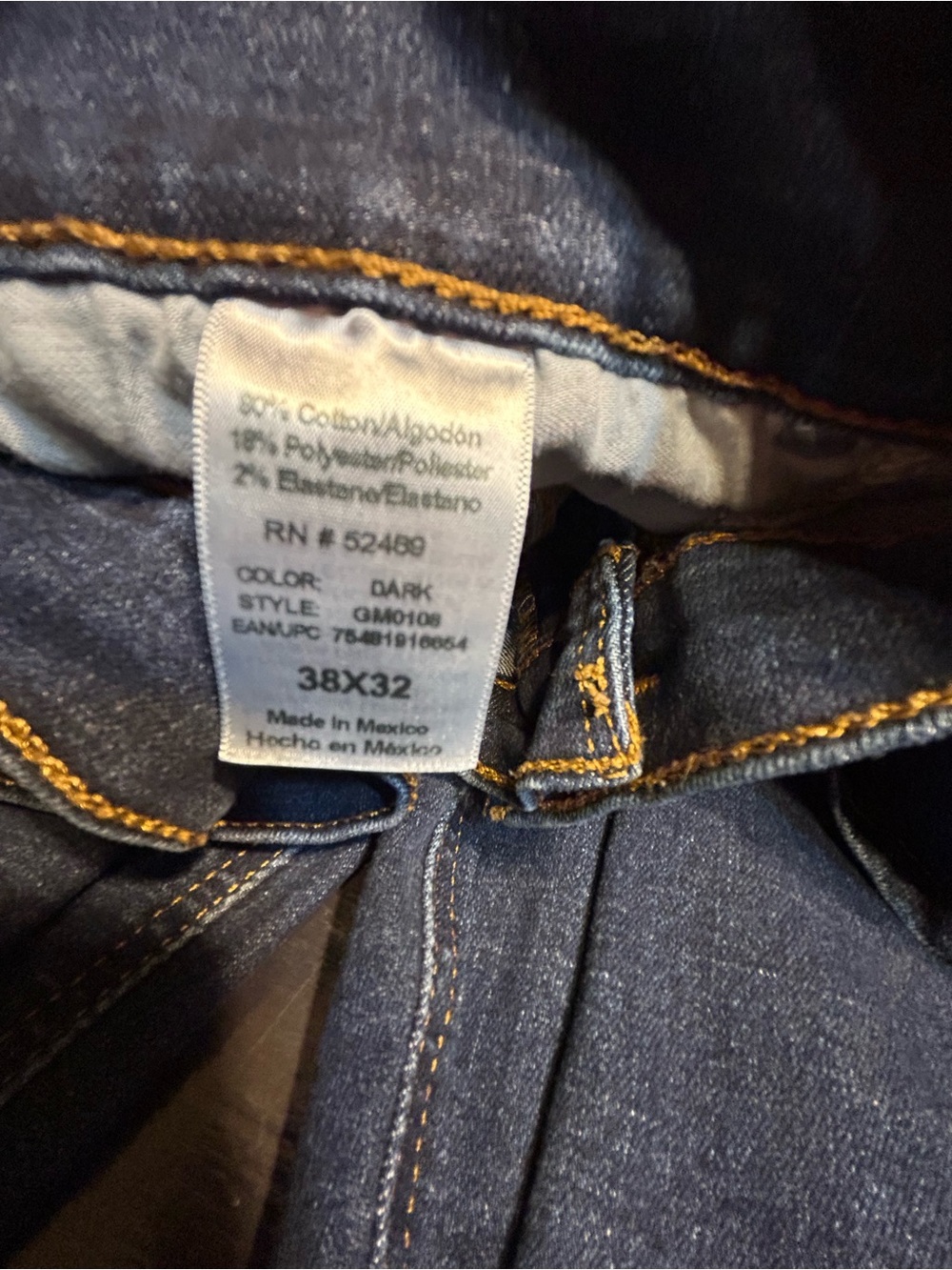George Men’s Straight Jeans in Deep Blue Denim - Picture 2 of 3